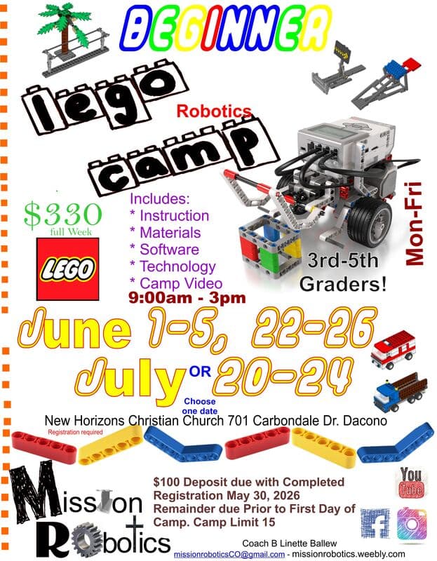Mission Robotics Beginner Camp 2026 flyer