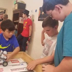Students at LEGO robotics camp